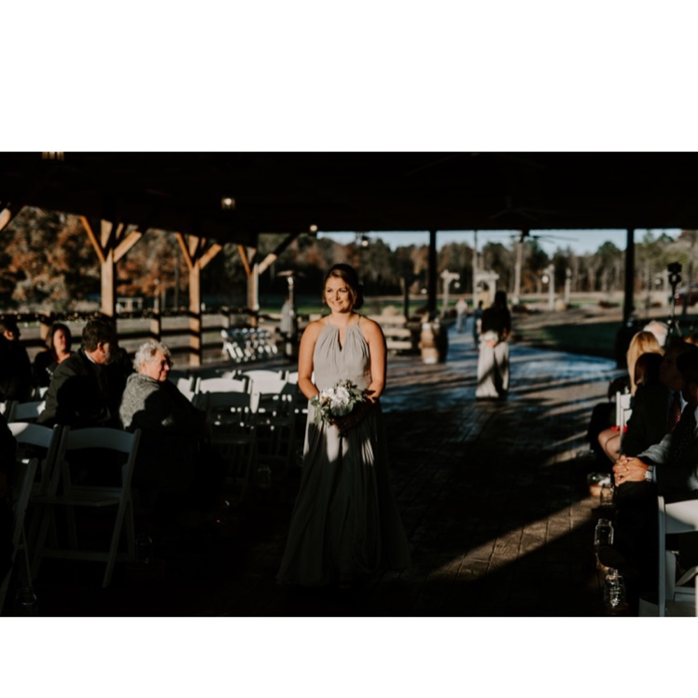 Azazie silver bridesmaid dress